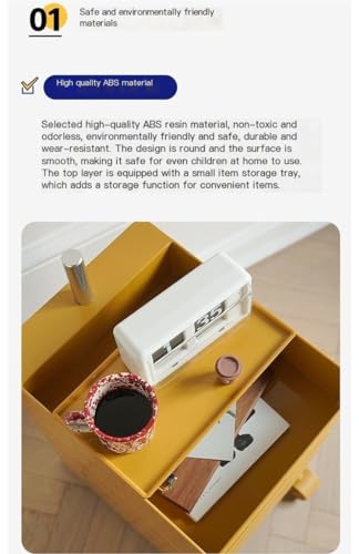 HJFSDFGD Mesa Auxiliar Giratoria De 360° con Cajones Móviles, Mesita De Noche Multifuncional, para Dormitorio Color : Verde, Tamaño : 42 * 32 * 72cm