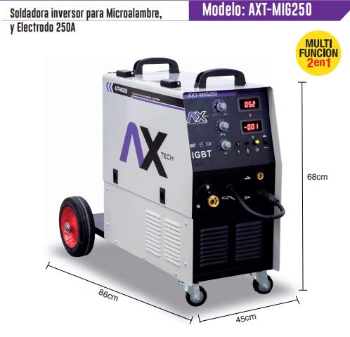 AXT - AXT-MIG250 SOLDADORA INVERSOR PARA MICROALAMBRE Y ELECTRODO 250A