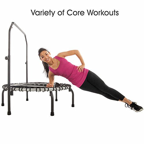 Desconocido - JumpSport 350i Fitness Trampoline Incluye Ejercicio ajustable manubrio, 4-in-1 DVD de fitness y Workout – DVD de 3-in-1, cuerpo perfecto para el work-outs. (Negro)