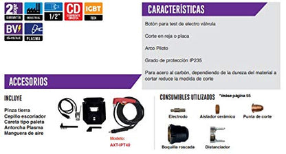 AXT-P1045CD CORTADORA DE PLASMA BIVOLTAJE 45A