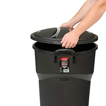 Rubbermaid Roughneck - Bote de basura de 121 litros negro, con ruedas y tapa