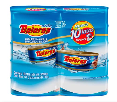 Dolores - Atun Dolores en agua - 10 latas de 140 gramos