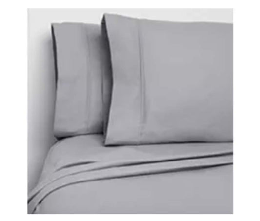 Member's Mark Juego de sábanas de franela 100% algodón, diseño Queen, gris oscuro