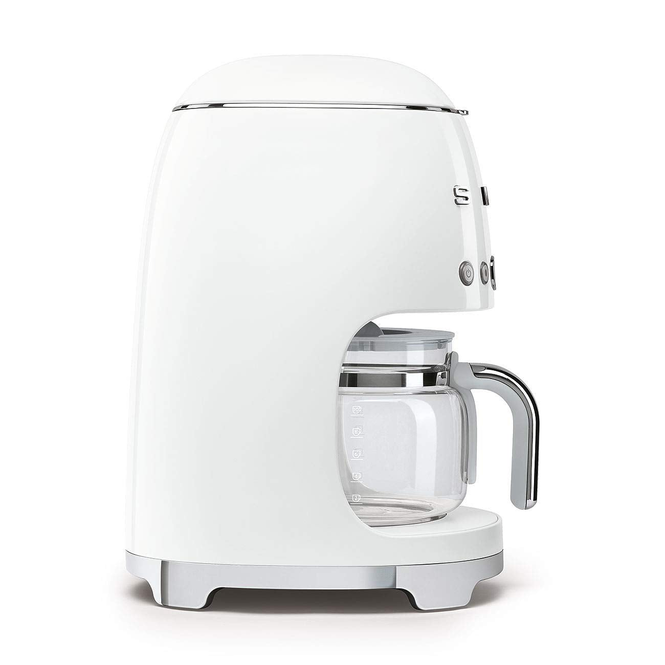 Smeg DCF02WHUK - Máquina de café por goteo, modo de arranque automático, filtro reutilizable, pantalla digital, sistema antigoteo, opción de intensidad de aroma, tanque de 1,4 litros, color blanco