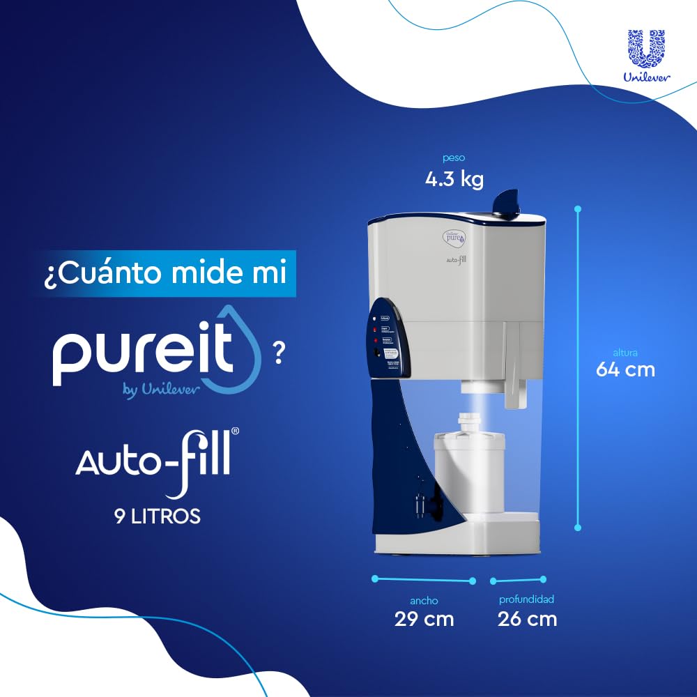 Pure IT | Purificador De Agua | Agua Segura, cristalina y sin Olor | Remueve hasta el 99.9% de Virus, bacterias, pesticidas y parásitos