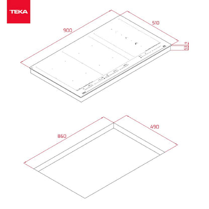 Teka Parrilla Eléctrica Vitrocerámica Empotre IZF 99770 MST BK de 90 cm Negro