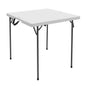 Lifetime Products 80100 Folding Table, White Polyethylene With Steel Frame, 37-In. Square