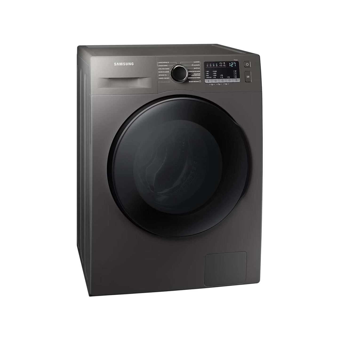 Lavasecadora Samsung de 11 kg, carga frontal, acero inoxidable, durabilidad y eficiencia en el motor, higienicamente limpio Drum Clean, gris, modelo WD11T4046BX