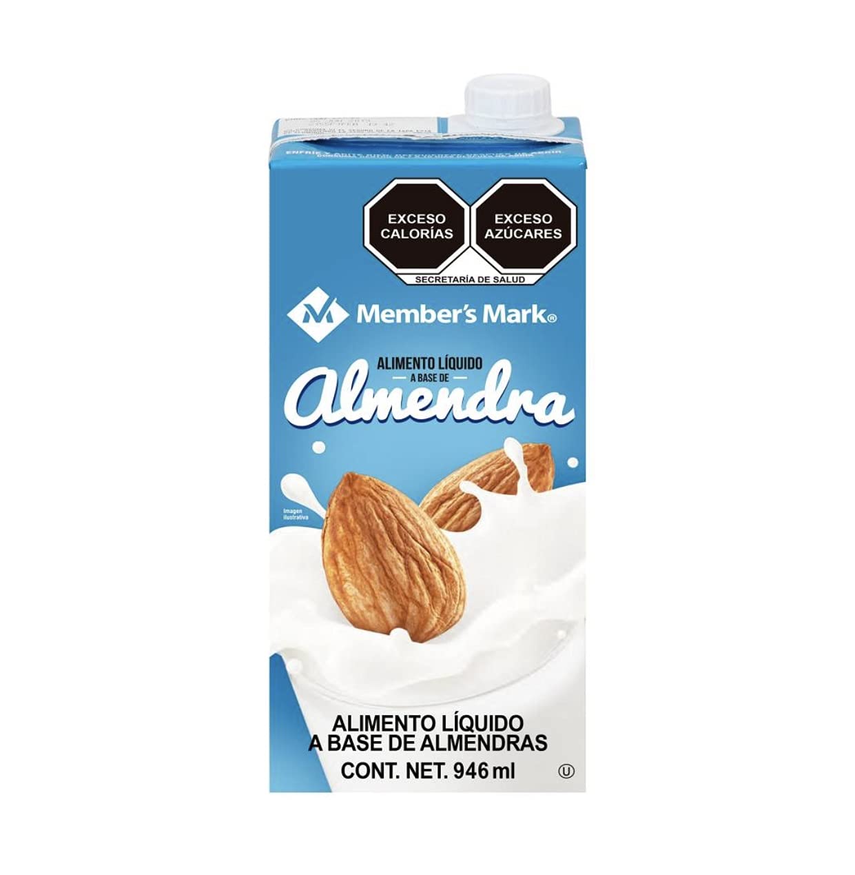 Member's Mark - LECHE DE ALMENDRAS MEMBERS MARK BEBIDA ALMOND MILK CAJA CON 6 PZAS DE 946ml SALUDABLE REFRESCANTE