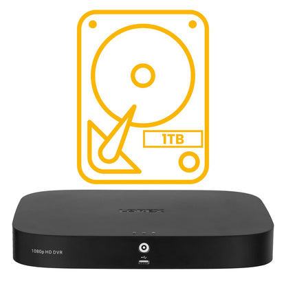 Lorex Sistema de seguridad DVR con cable de 1 TB con 8 canales HD de 1080p con 8 cámaras bala para interiores y exteriores