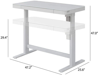 Unknown - Mesa Tresanti de altura ajustable, color blanco.
