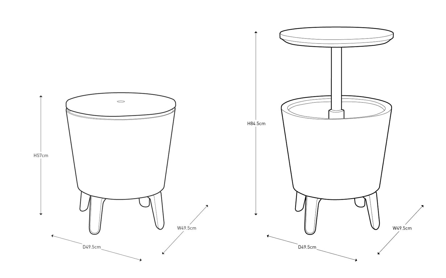 Tisch mit Tiefkühlfunktion Von Keter - aus Kunststoff, zur Verwendung im Freien, Gartenmöbel
