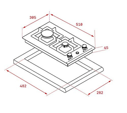 Parrilla Teka Empotre Efx 30.1 2G Ai Al Ci Modular Gas Inox 40214556