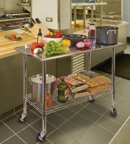 Sandusky Lee EZSS4824-RW4 Stainless Steel Work Table, 48", Silver