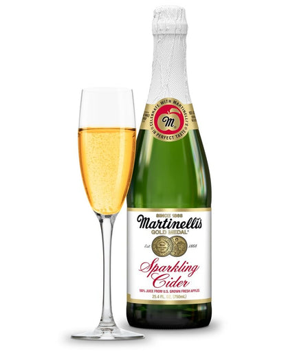 Martinelli's - Jugo de sidra de manzana espumante, botella de vidrio de 751.2 ml (paquete de 3, total de 2.3 l)