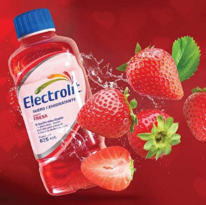ELECTROLIT - Pack de 12 Suero Rehidratante Electrolit Fresa de 625 Ml