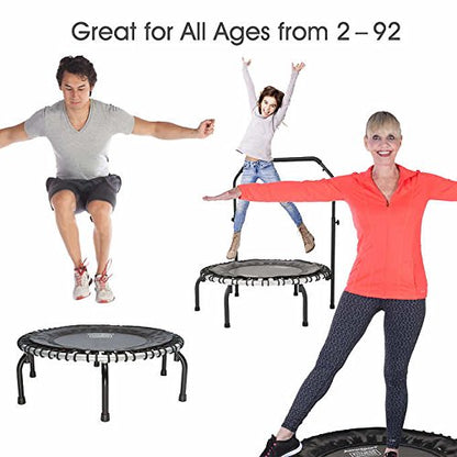 Desconocido - JumpSport 350i Fitness Trampoline Incluye Ejercicio ajustable manubrio, 4-in-1 DVD de fitness y Workout – DVD de 3-in-1, cuerpo perfecto para el work-outs. (Negro)