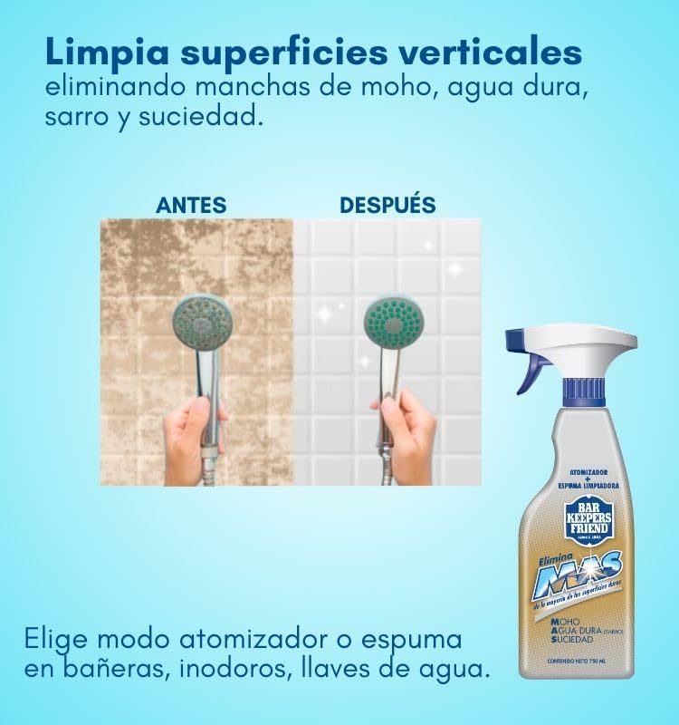 Bar Keepers Friend Bar Keeper's Friend Combo Pack – Spray y limpiador de espuma 25 onzas y limpiador en polvo 21 onzas