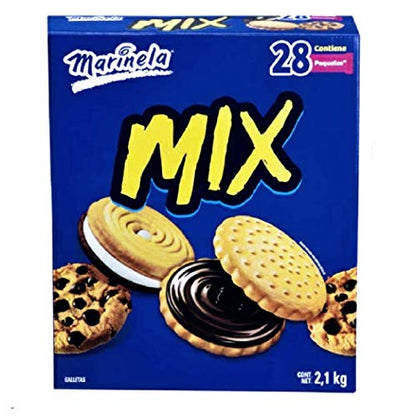 MIX GALLETAS MARINELA. 28 PAQUETES SURTIDAS, TRIKITRAKES, PLATIVOLOS, PRINCIPE.