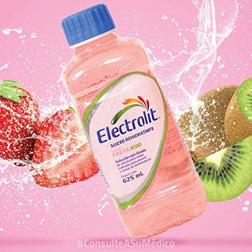 ELECTROLIT - Electrolit Sabor FRESA KIWI (12 frascos) Suero Rehidratante - 625 ml