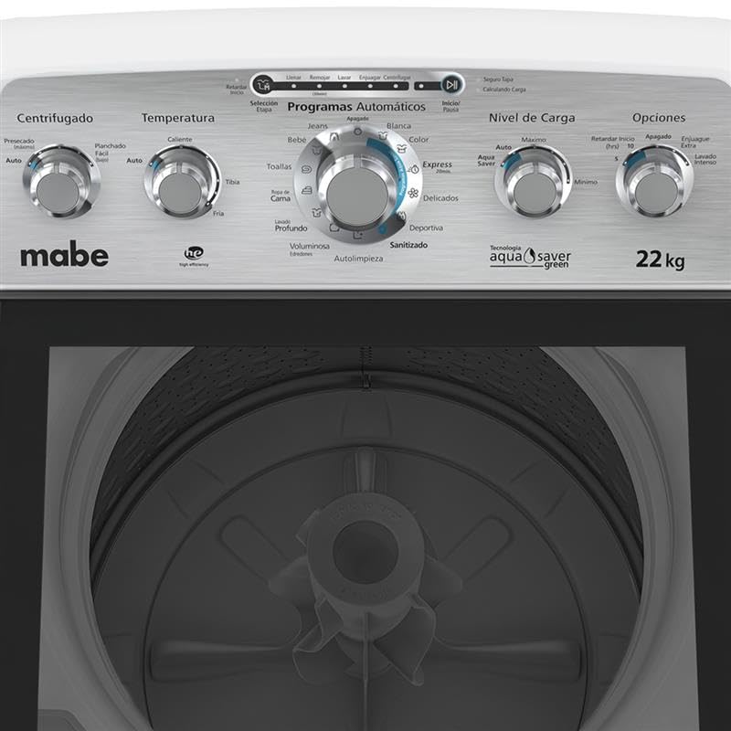 Mabe, Lavadora 22 kg automática carga superior LMA72215WBAB1