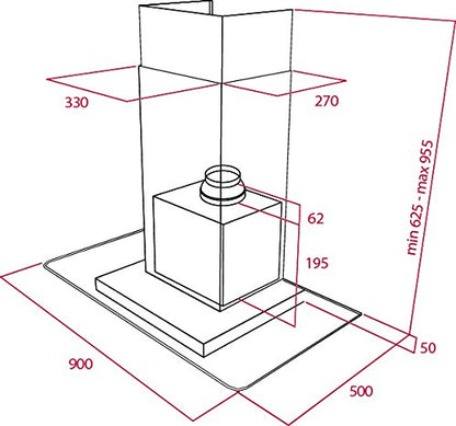 Teka DG 980 Campana de Pared, Acero Inoxidable