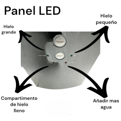 RIVARRO Máquina de Hielo, Fabrica 9 Cubos de Hielo cada 6-8 minutos, 14 Kg en 24 horas, 2 Tamaños de Hielo, con Cesta y Pala, Acero Inoxidable, Color Plata
