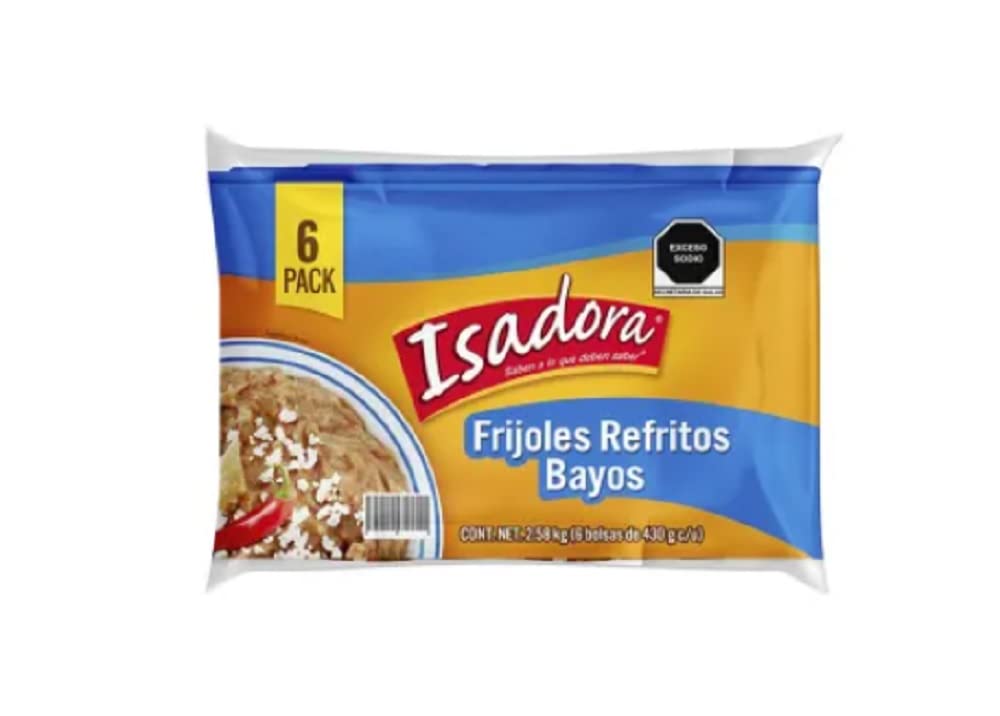 Isadora - Isadora los frijoles refritos en bolsa #1 en México I Saben a lo que deben saber I Frijoles refritos bayos I 6 pack 2.58 Kg I 6 bolsas de 430 g c/u I Sin Conservadores