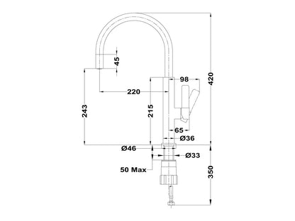 Monomando Teka FOT 995 BK Acabado Cormo y Gris Stone Grey