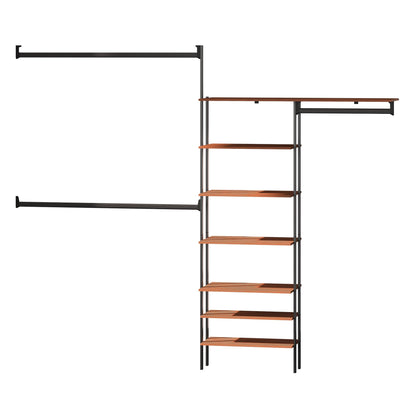 PLAYCON Clóset ? Lisboa. Clóset, Ropero Armable, Mueble Armable para Ropa, Organizador para Ropa con 7 Entrepaños y 3 Barras para Colgar