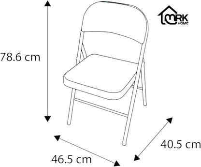 RIVARRO Silla Plegable metálica con Respaldo de Vinilo Beige