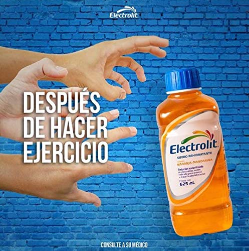 ELECTROLIT - Electrolit Sabor NARANJA MANDARINA (12 frascos) Suero Rehidratante - 625 ml