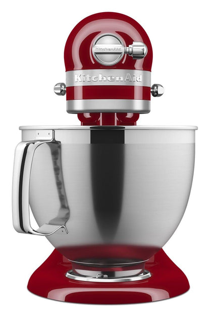 KitchenAid Artisan Series KSM195PSER - Batidora de pie con cabezal inclinable con paquete de accesorios de primera calidad, color rojo imperio