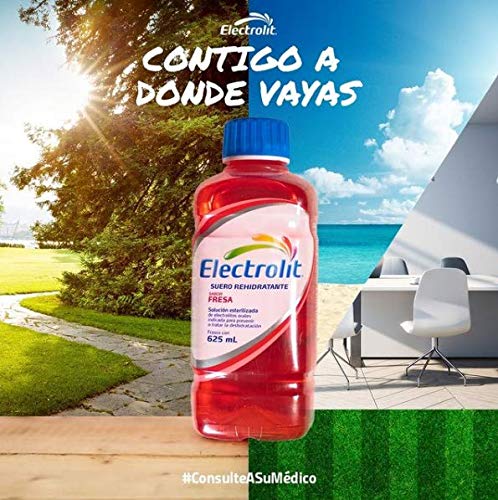 ELECTROLIT - Pack de 12 Suero Rehidratante Electrolit Fresa de 625 Ml
