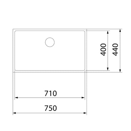 Teka BE LINEA RS15 71.40 Tarja Submontar de 75 cm (29") Una Tina Acero Inox