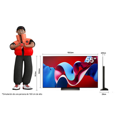 LG Pantalla OLED EVO 55 Pulgadas 4K Smart TV 2024 ThinQ AI OLED55C4PSA
