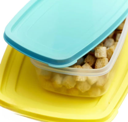 RIVARRO Contenedores para Alimentos, Juego de 14 Recipientes con Tapa, Organización y Almacenamiento de Cocina, Toppers para lunch