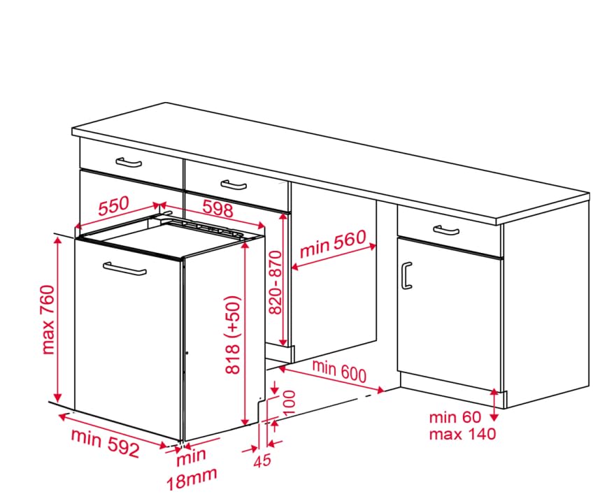 Lavavajillas empotrable Teka DFI 46950 WH D 14 servicios 60 Cm Acero Inox Gris