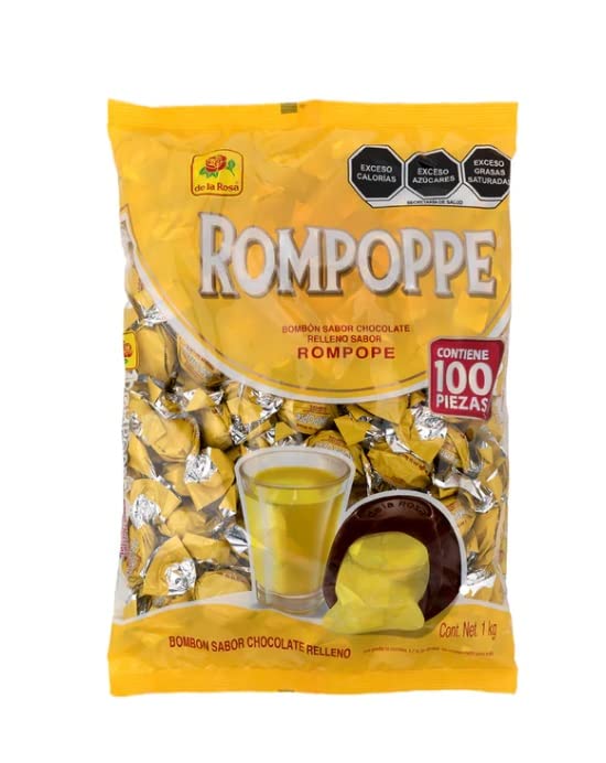 Rompoppe Chocolate Relleno Sabor Rompope 100 pzs de la Rosa