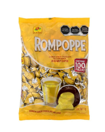 Rompoppe Chocolate Relleno Sabor Rompope 100 pzs de la Rosa