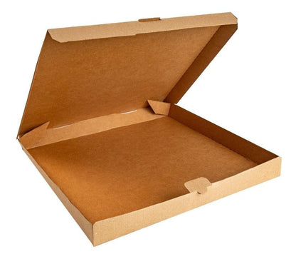 em-pack - 25 Cajas Para Pizza Kraft 40x40x4 Cms (16 Pulgadas)