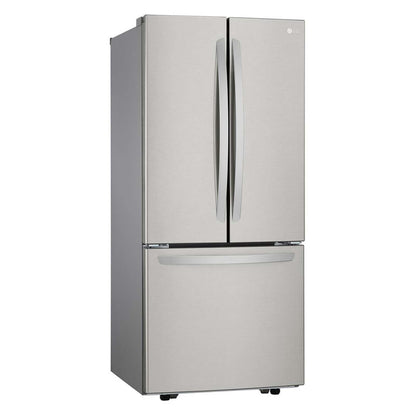 Refrigerador LG French Door 22 pies cúbicos, Acero Inoxidable con Autodiagnóstico Smart Diagnosis, descongelacion automatica, gris, modelo GF22BGSK