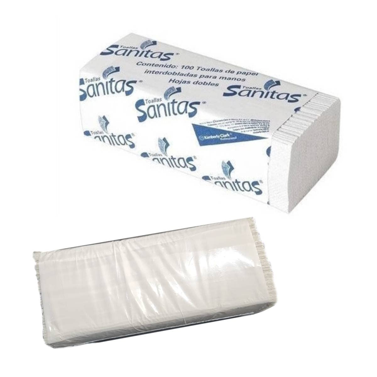 KIMBERLY CLARK - KIMBERLY CLARK Toalla Interdoblada Sanitas 92231 Caja con 20 fajillas de 100 Piezas