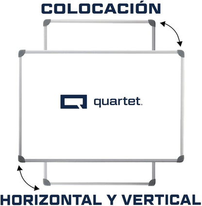 Quartet - Quartet P3593 Pizarrón Borrado en Seco, Marco Aluminio 60 x 90 cm