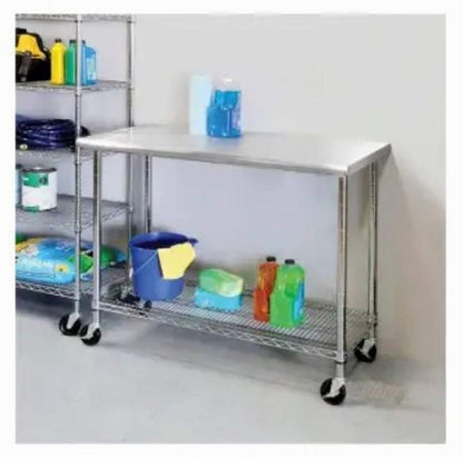 Member´s Mark - Mesa De Trabajo Acero Inoxidable Ruedas Todo Uso 49 Pulgadas