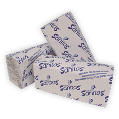 Sanitas - Combo de 3 Cajas 92231 Toalla Interdoblada para manos Sanitas 20 paquetes de 100 piezas