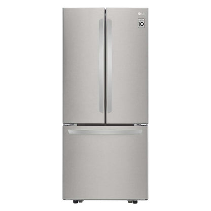 Refrigerador LG French Door 22 pies cúbicos, Acero Inoxidable con Autodiagnóstico Smart Diagnosis, descongelacion automatica, gris, modelo GF22BGSK