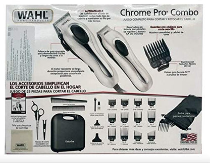 Wahl - Wahl Kit Cortadora de Cabello Chrome Pro Combo