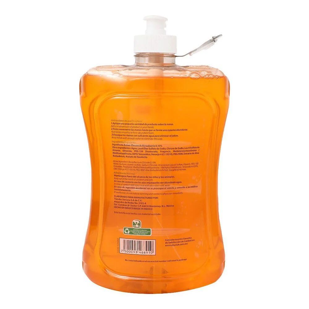 Members Choice - Jabón Antibacterial Líquido Para Manos Con Glicerina Biodegradable Durazno 4 Litros