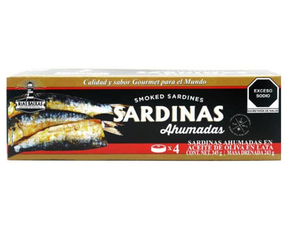 Sardinas ahumadas en aceite de oliva 460 g Rias Baixas + 1 cubrebocas tricapa High Performance Gratis
